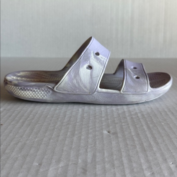 Crocs Lavender Marble 2 Strap Slide Sandals - Picture 6 of 10